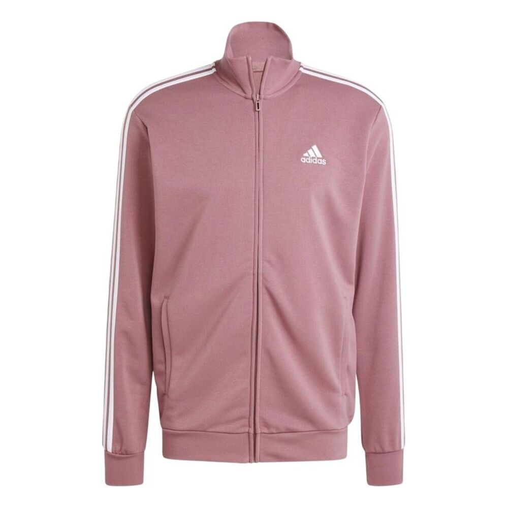Adidas Mens Striped Track Jacket / Crimson